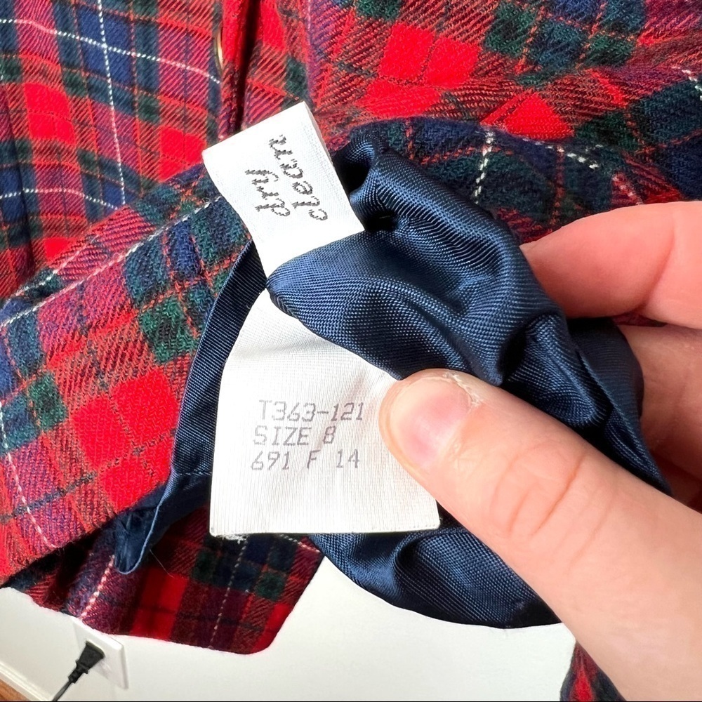 Vintage 80’s Pendleton Wool Plaid Suit Coat Tartan Hunting Blazer Jacket Size 8 - Picture 5 of 14